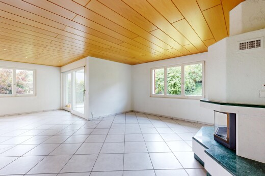 spare room with wooden ceiling and light tile patterned floors