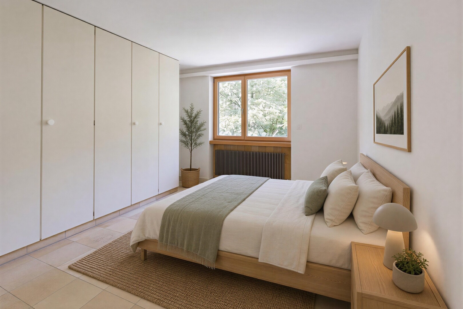 empty room featuring radiator heating unit