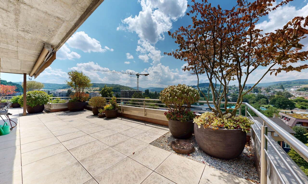 patio / terrace featuring a patio and a mountain view