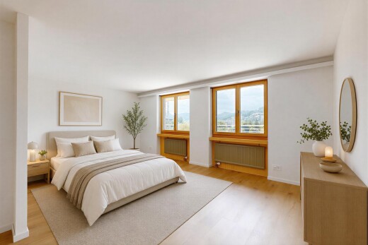 spare room featuring radiator heating unit and light wood finished floors
