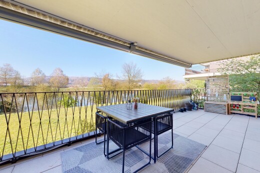 terrasse mit terrasse, from property, essbereich im freien, und day time