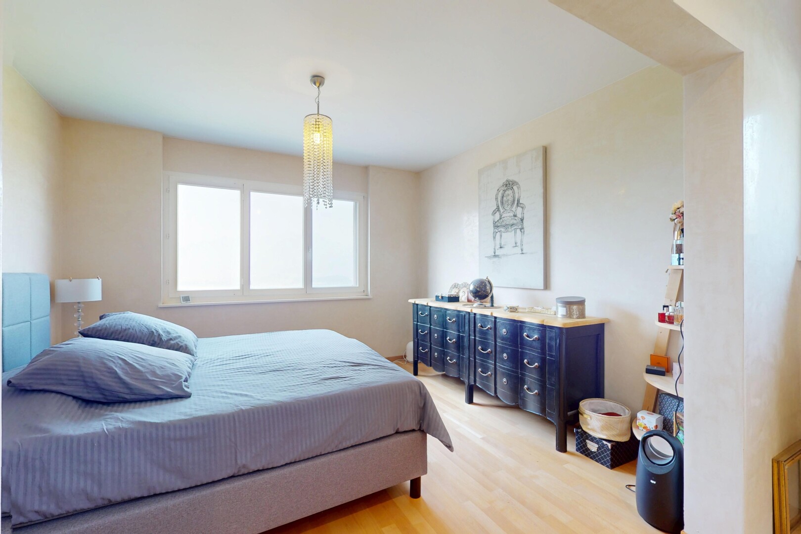 room / bedroom featuring light wood-style flooring