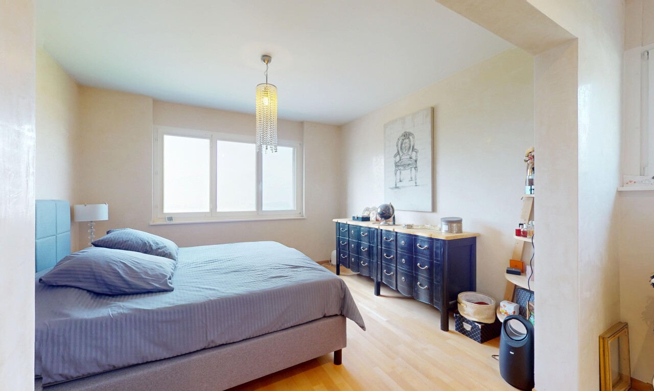 room / bedroom featuring light wood-style flooring