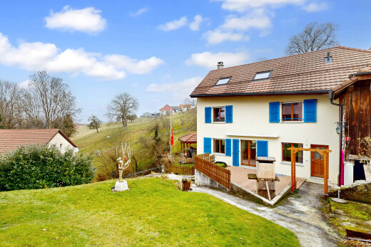 façade avec day time, property visible, pelouse, bardage en stuc, et terrasse