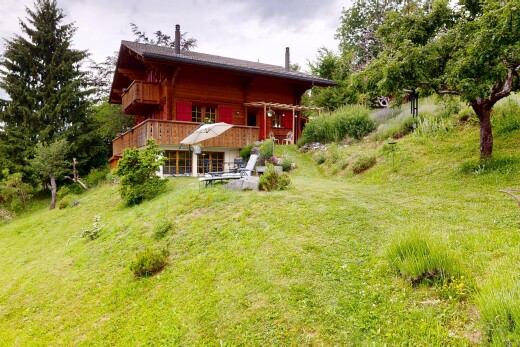 façade avec pelouse, property visible, terrasse, et overcast