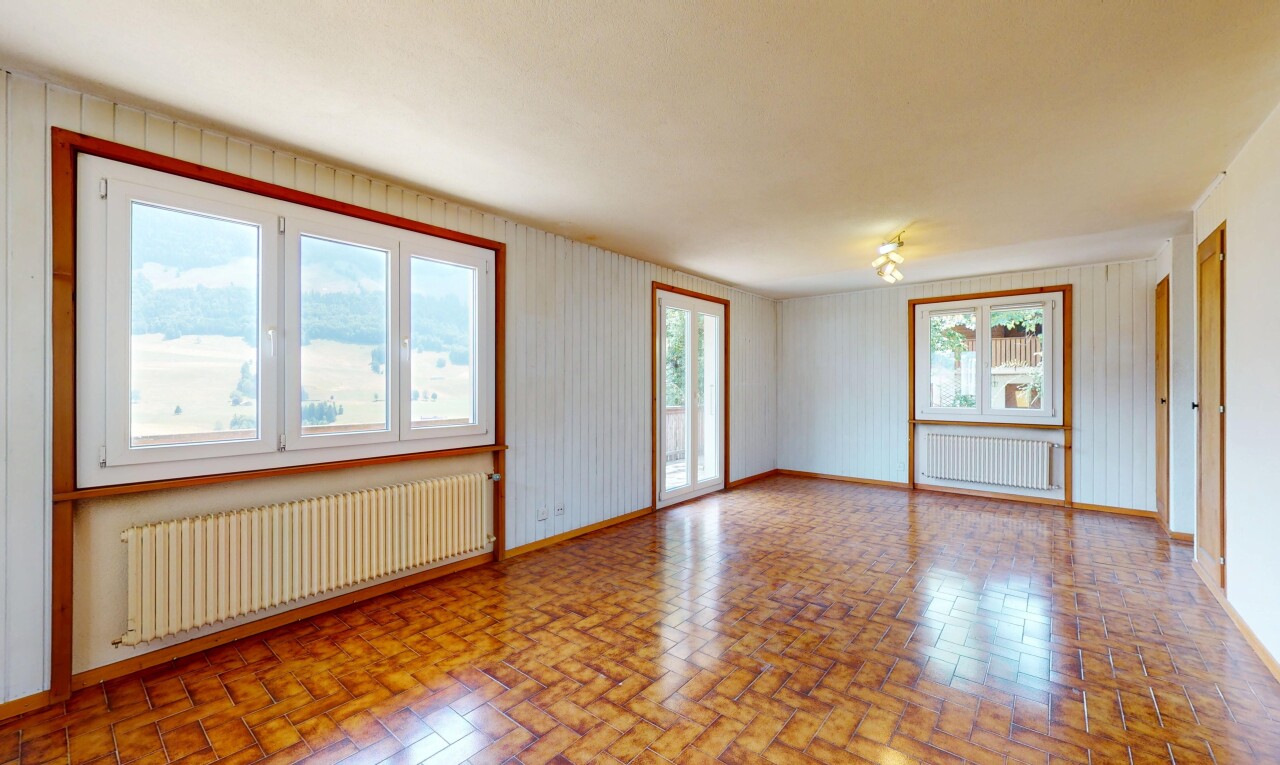 pièce vide avec radiateur, inside property, lumière naturelle, natural light, et plinthes murales