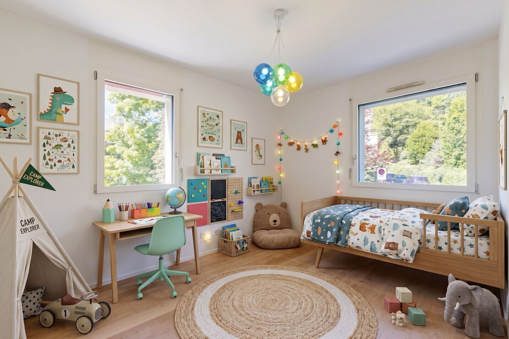 unfurnished room with light wood-type flooring