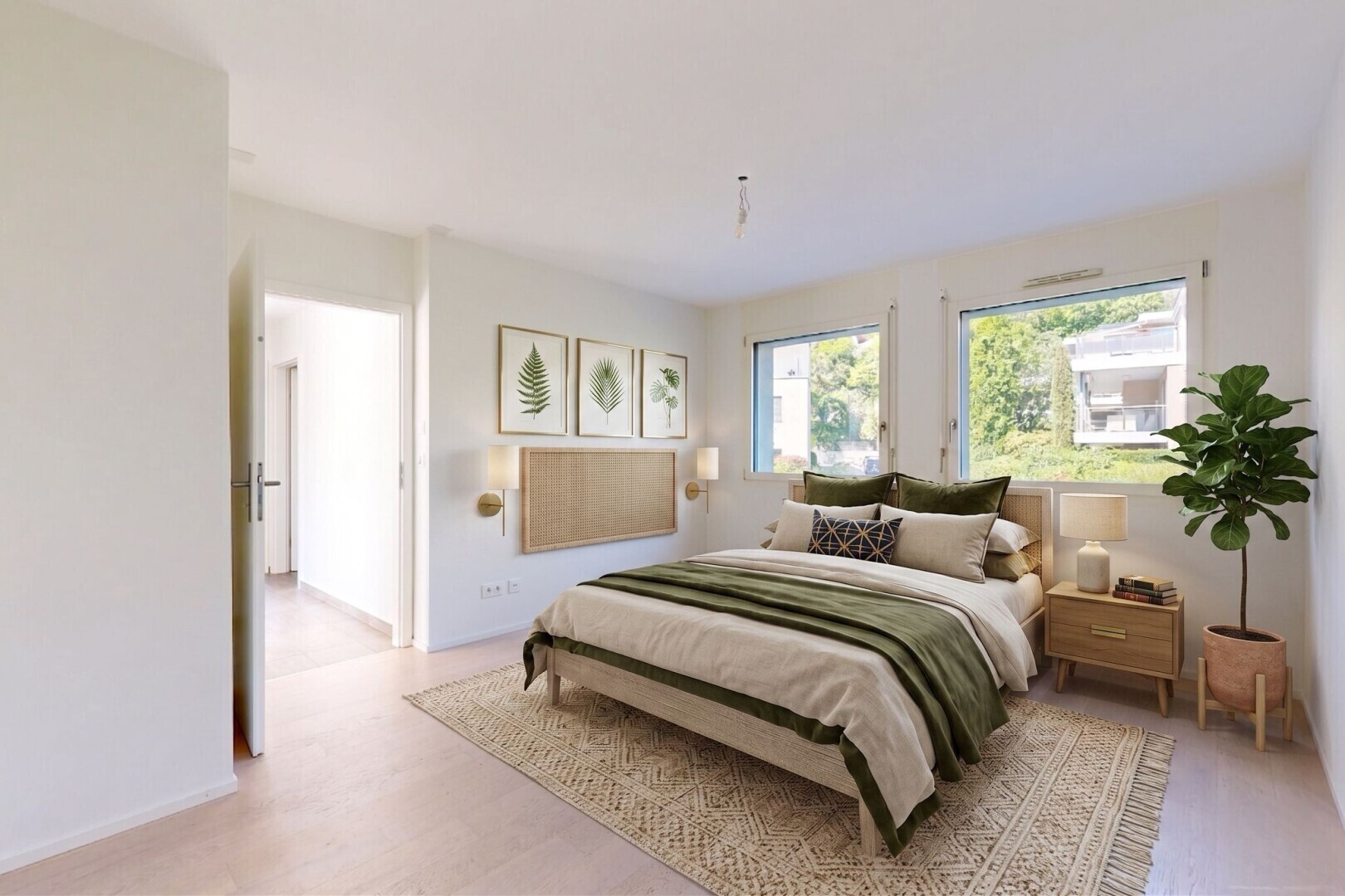 unfurnished room with light wood-style flooring