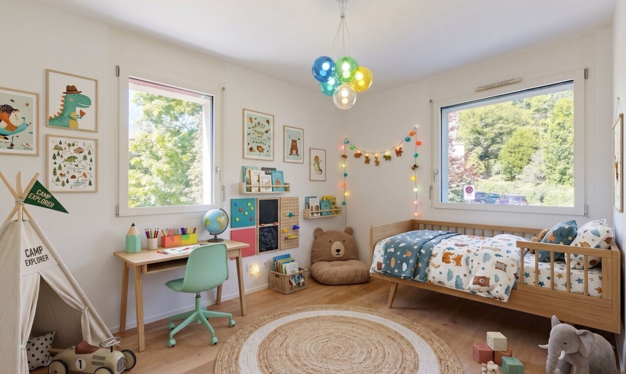 unfurnished room with light wood-type flooring