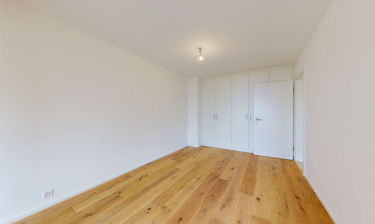 pièce vide avec drywall, cloison sèche, wood finish floor, sol en finition bois, et placard