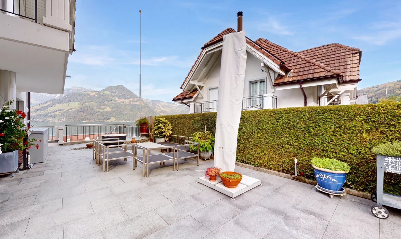 patio / terrace featuring a mountain view and a patio