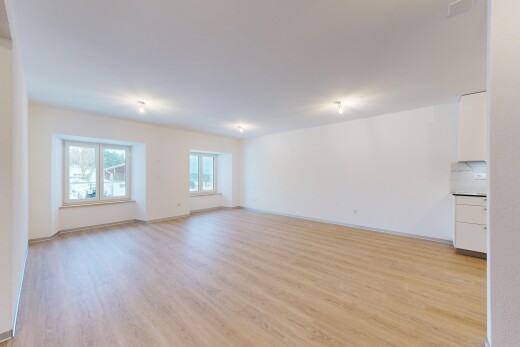 pièce vide avec lumière naturelle et plancher de bois