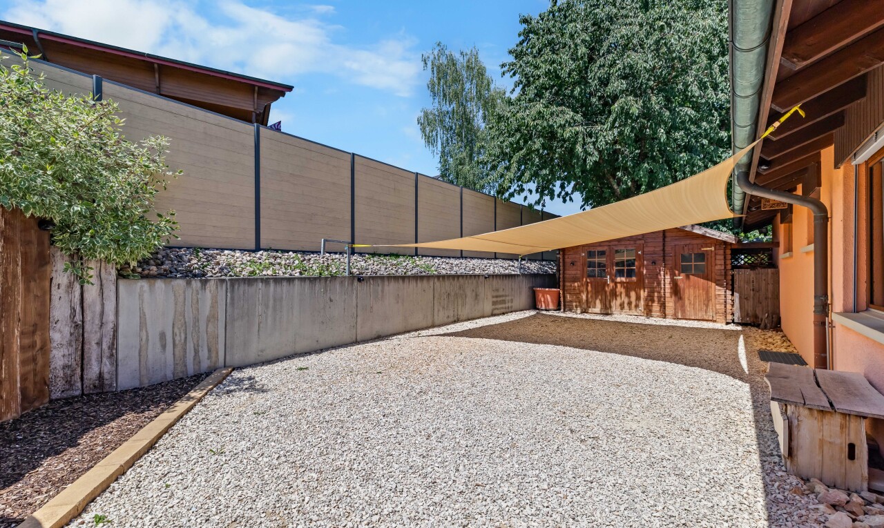 terrasse mit day time, from property, und zaun