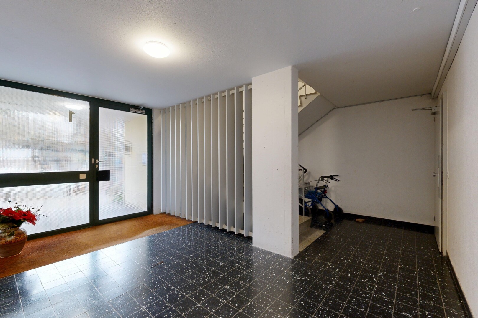 spare room with dark flooring