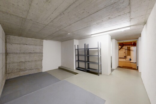 leerer raum mit concrete ceiling, betondecke, finished concrete floor, keller, und concrete floor