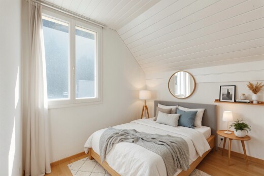 zimmer / schlafzimmer mit holzfußboden, wood finish floor, natürliches licht, natural light, und zusätzliches zimmer