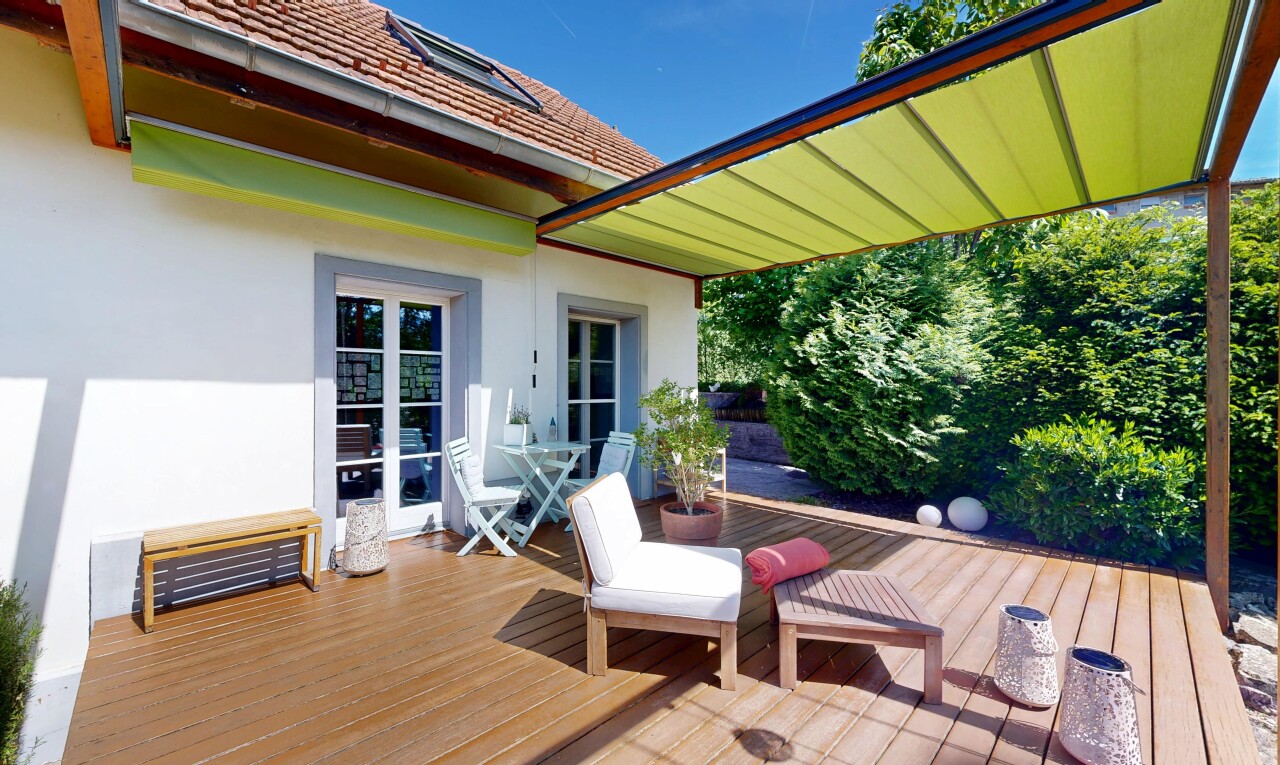 terrasse mit deck, from property, und day time