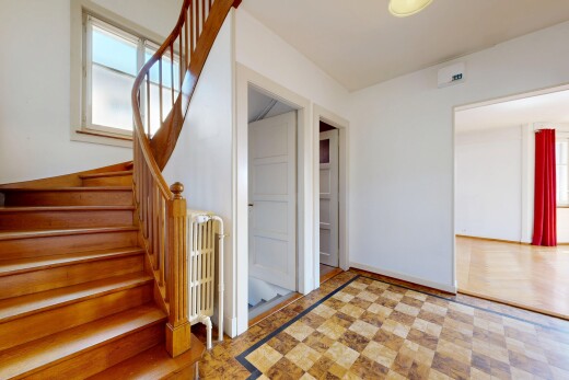 treppe mit treppen, natürliches licht, natural light, gipskartonwand, und drywall