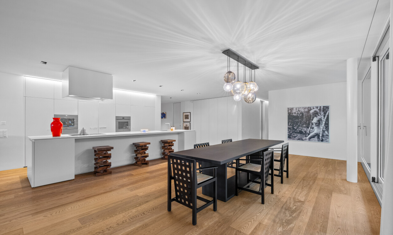 dining room with light wood finished floors
