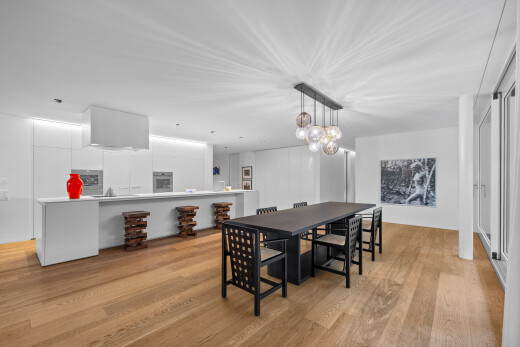 dining room with light wood finished floors