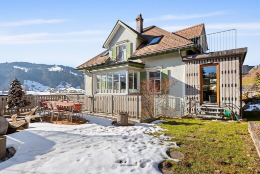 außenansicht mit day time, snow, from property, essbereich im freien, und rasen