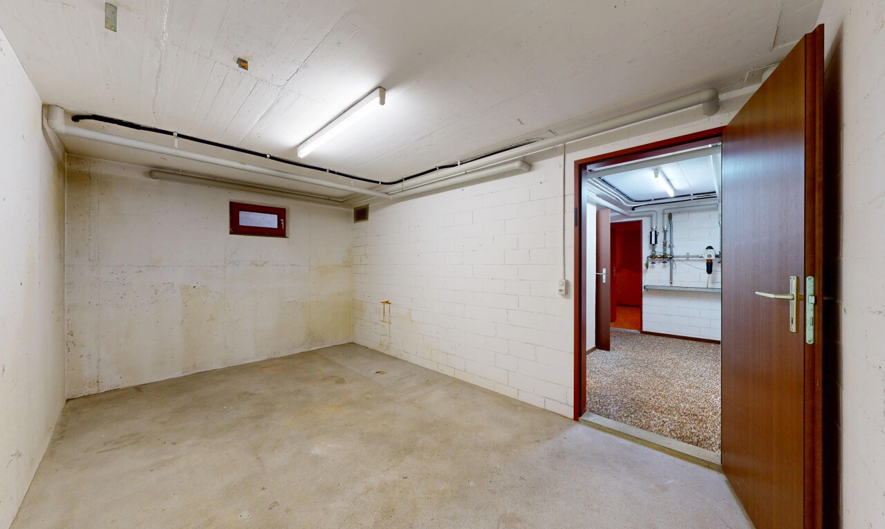 leerer raum mit inside property, betonboden, concrete floor, und keller