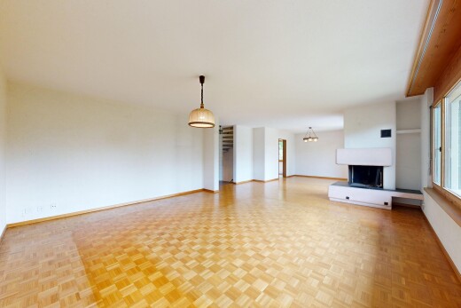 pièce vide avec parquet floor, wood finish floor, sol en finition bois, cheminée, et inside property