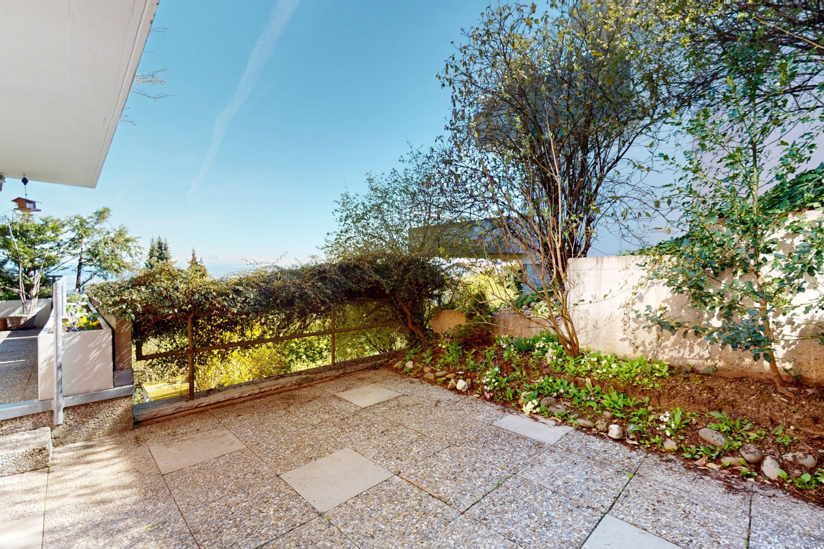 terrace featuring fence