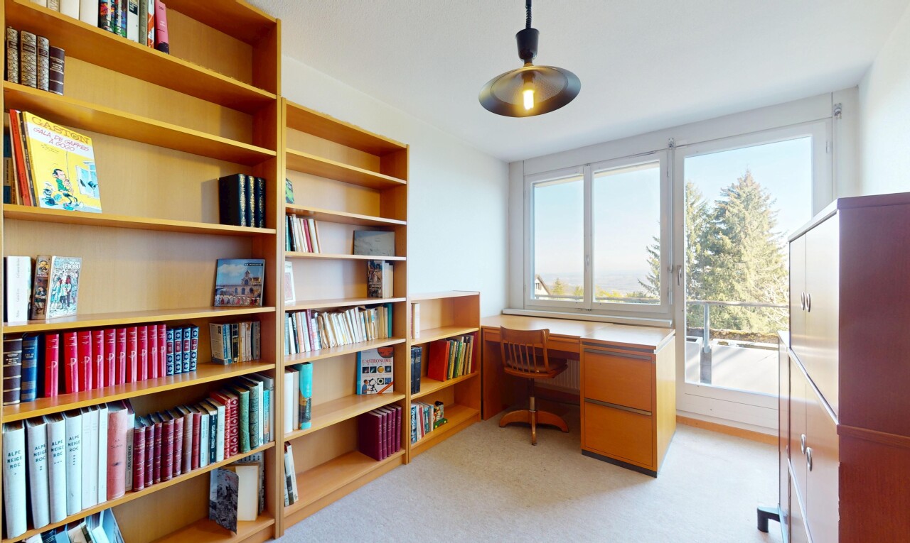 view of carpeted home office