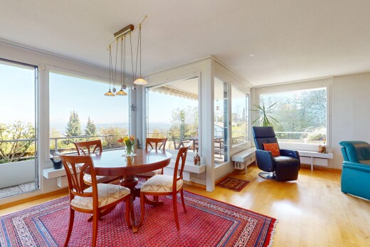 esszimmer mit holzfußboden und natürliches licht