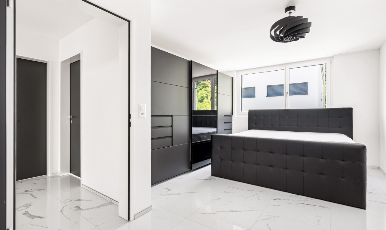 room with light marble finish flooring