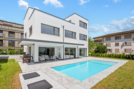schwimmbad mit rasen, schwimmbad, terrasse, day time, und grill