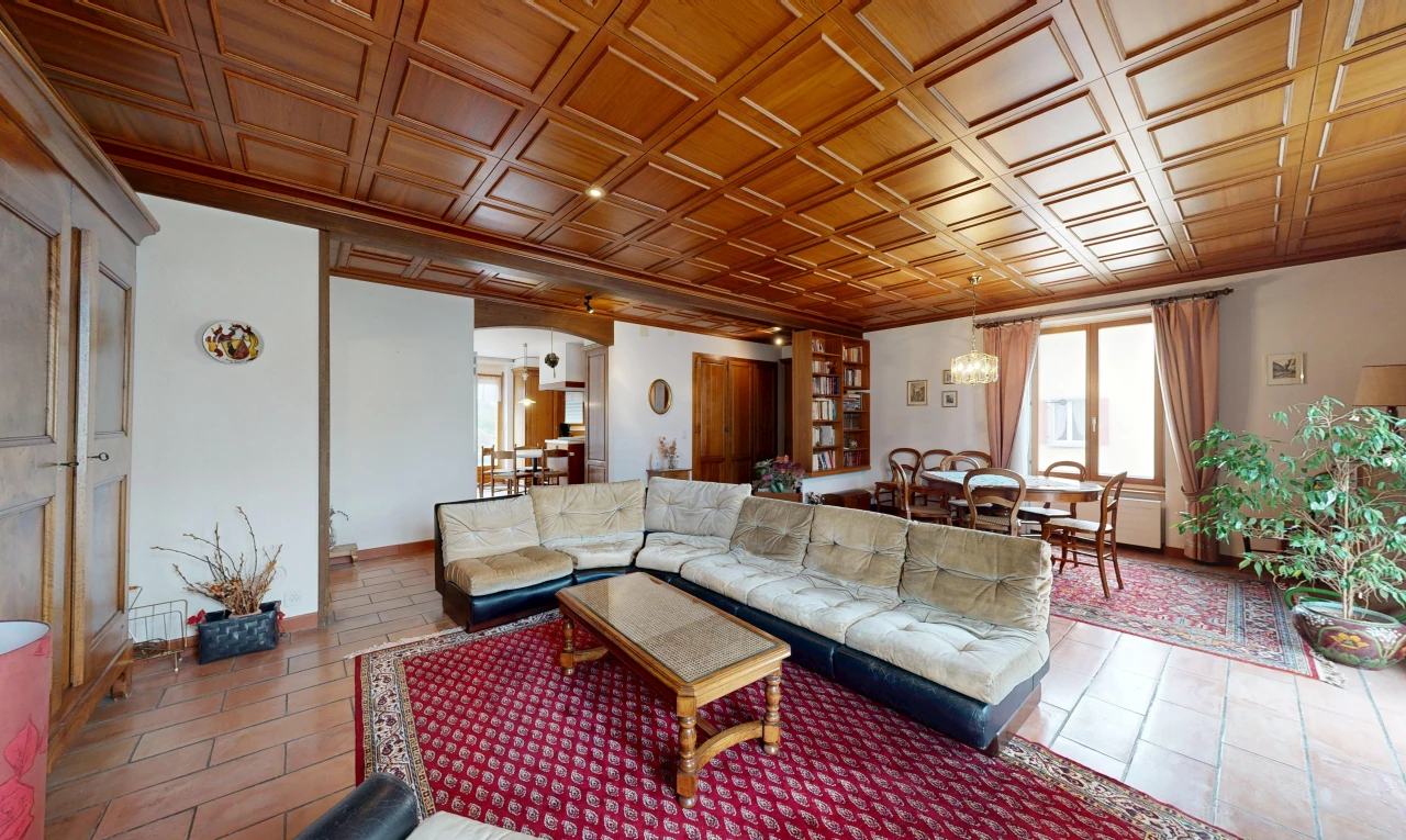 living / dining room with baseboards