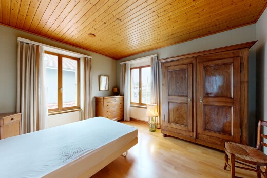 room / bedroom with wooden ceiling and light wood finished floors