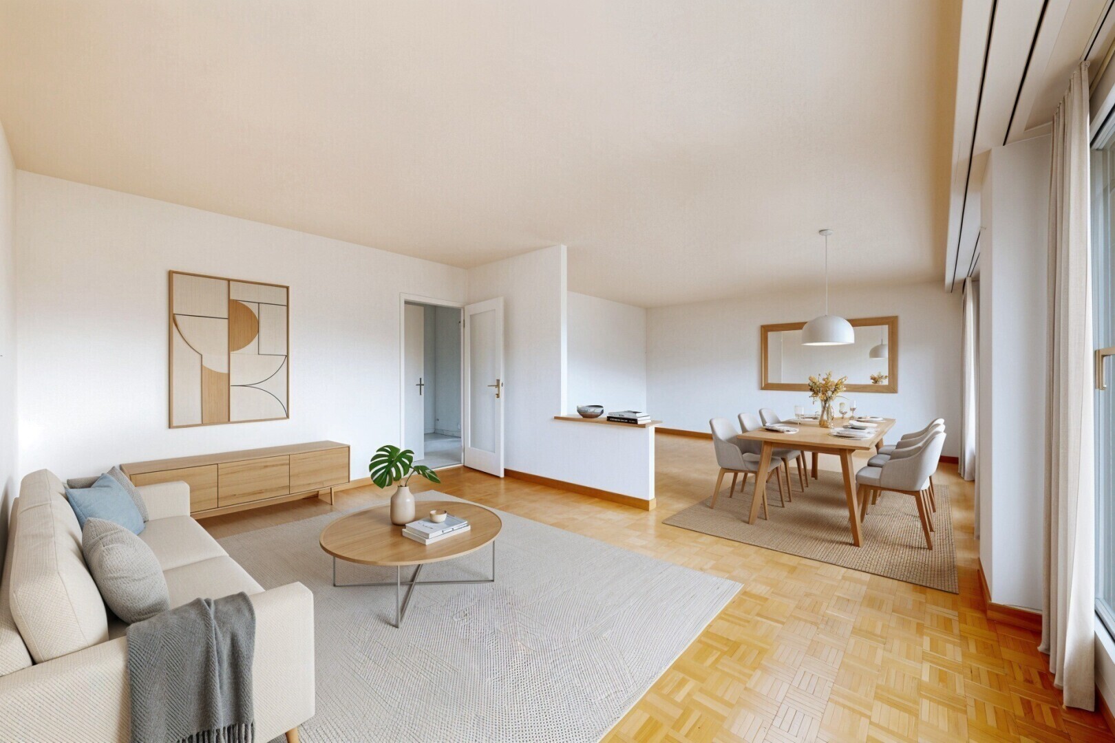 spare room with parquet floors and baseboards