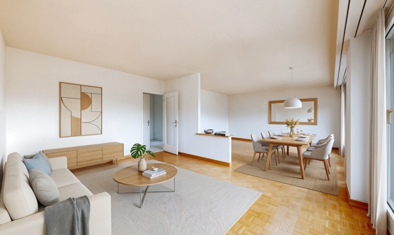 spare room with parquet floors and baseboards