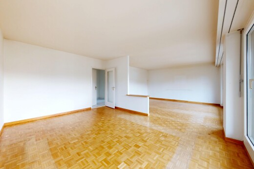 pièce vide avec sol en finition bois, wood finish floor, parquet floor, cloison sèche, et drywall