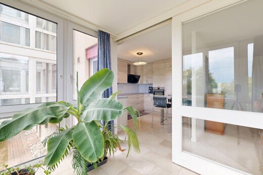 interior space with stainless steel oven