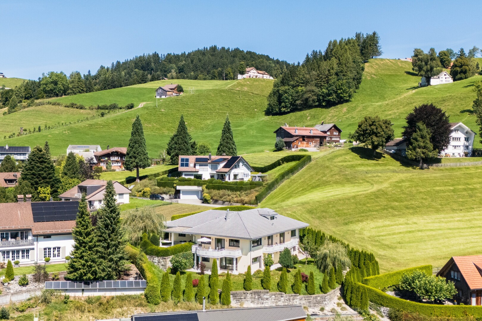 außenansicht mit day time, aerial view, rural view, und ländliche aussicht