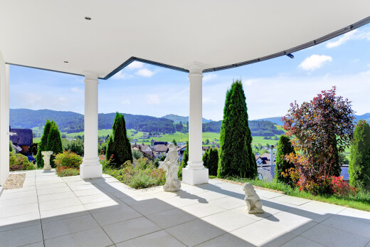 terrasse mit day time, from property, mountain view, blick auf die berge, und terrasse