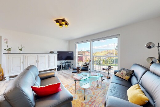 living room with wood finished floors