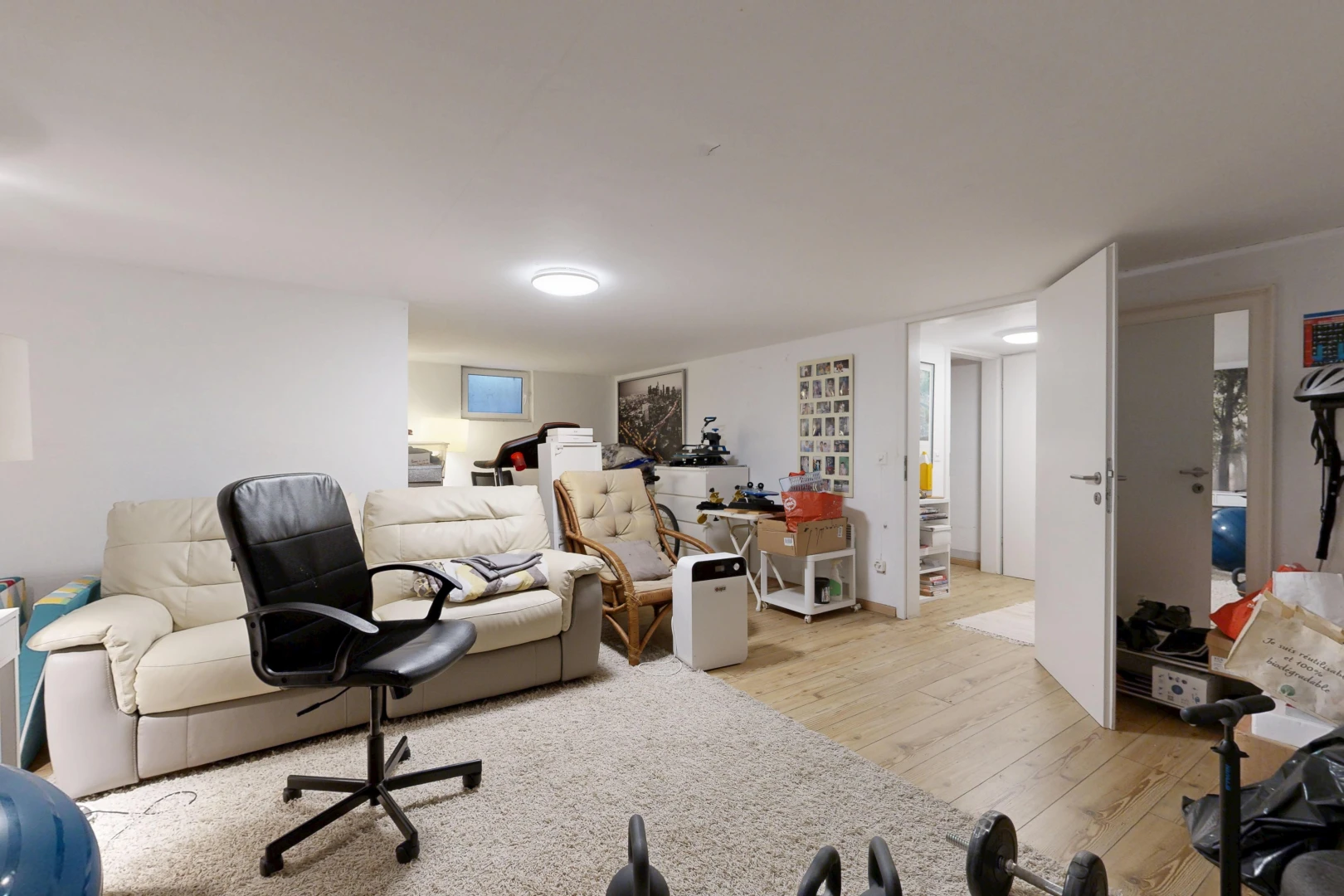 living room featuring light wood-type flooring