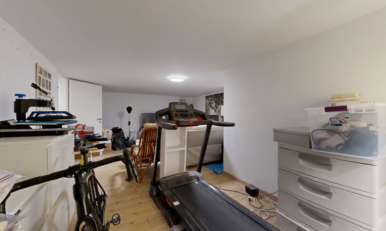 gym with light wood-type flooring