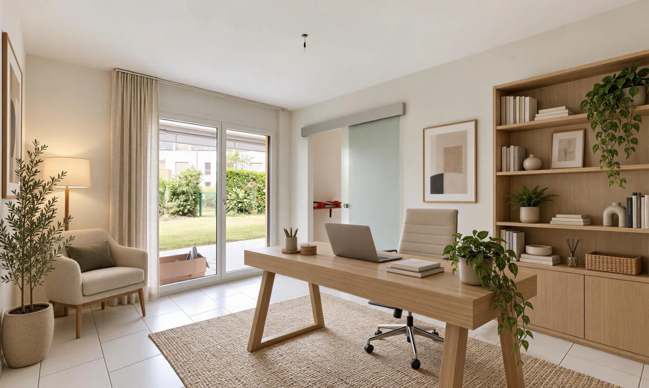 pièce vide avec lumière naturelle, natural light, cloison sèche, drywall, et light floor