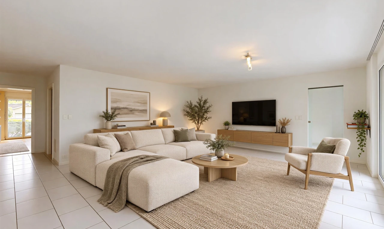 pièce vide avec inside property, light floor, natural light, lumière naturelle, et drywall