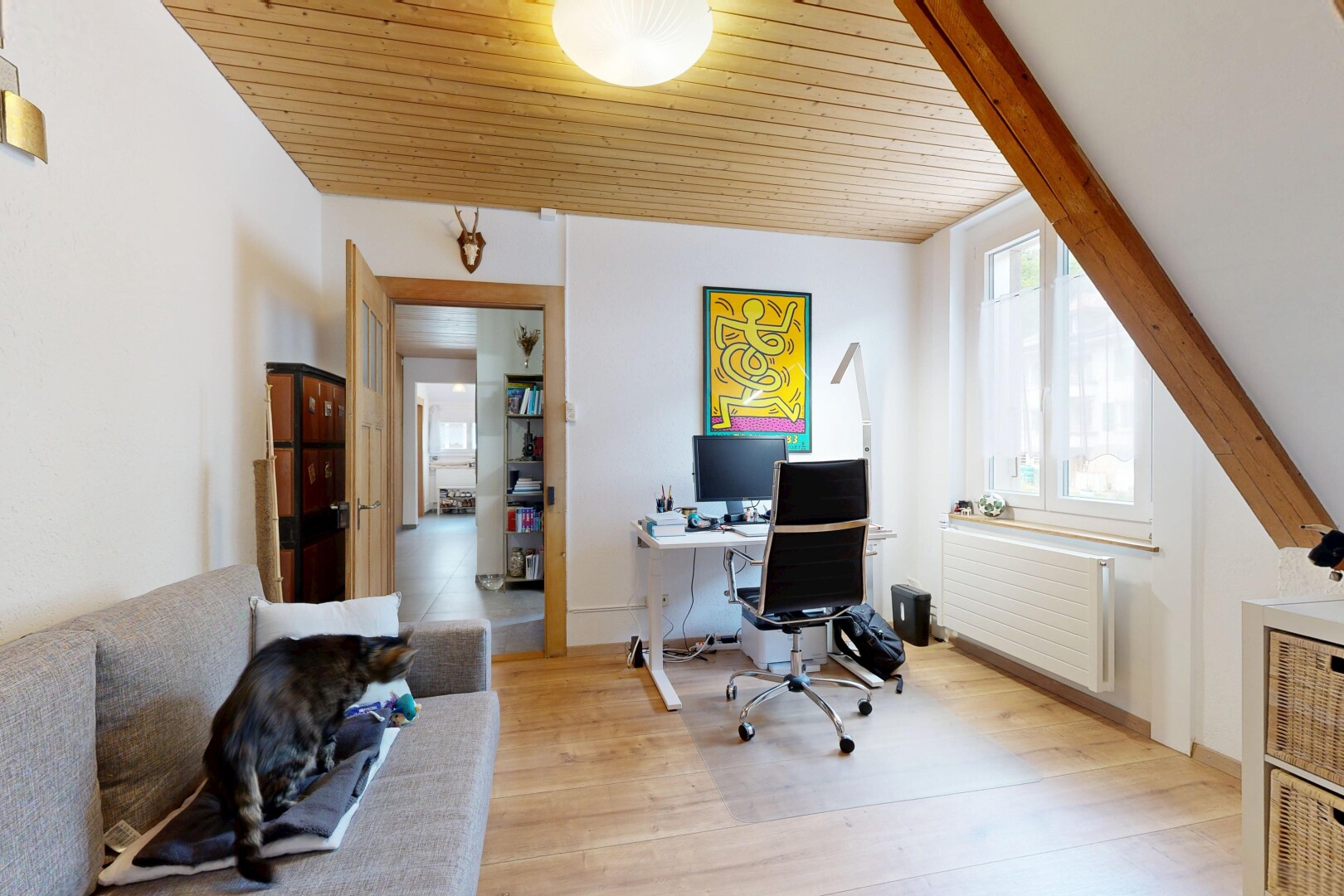 bureau avec espace bureau, radiateur, animal, inside property, et animal pet
