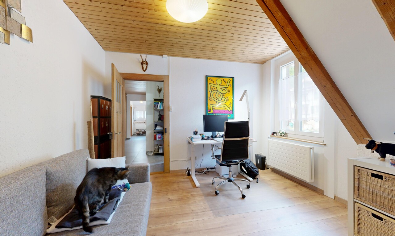 bureau avec espace bureau, radiateur, animal, inside property, et animal pet