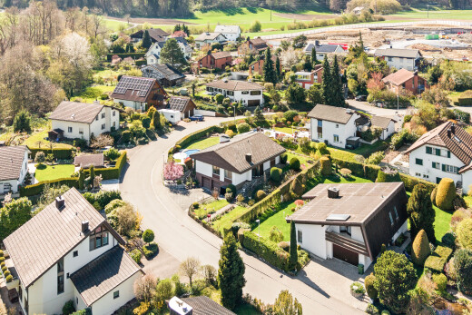 blick auf die berge mit wohngebietblick, residential view, und aerial view