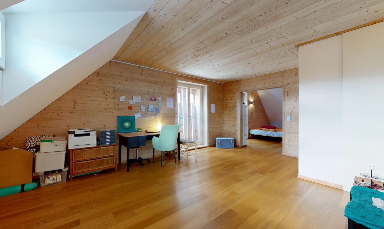 büro mit holzwand, wood wall, holzfußboden, wood finish floor, und holzdecke
