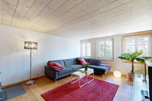 wohnzimmer mit holzdecke, wood ceiling, natürliches licht, natural light, und inside property